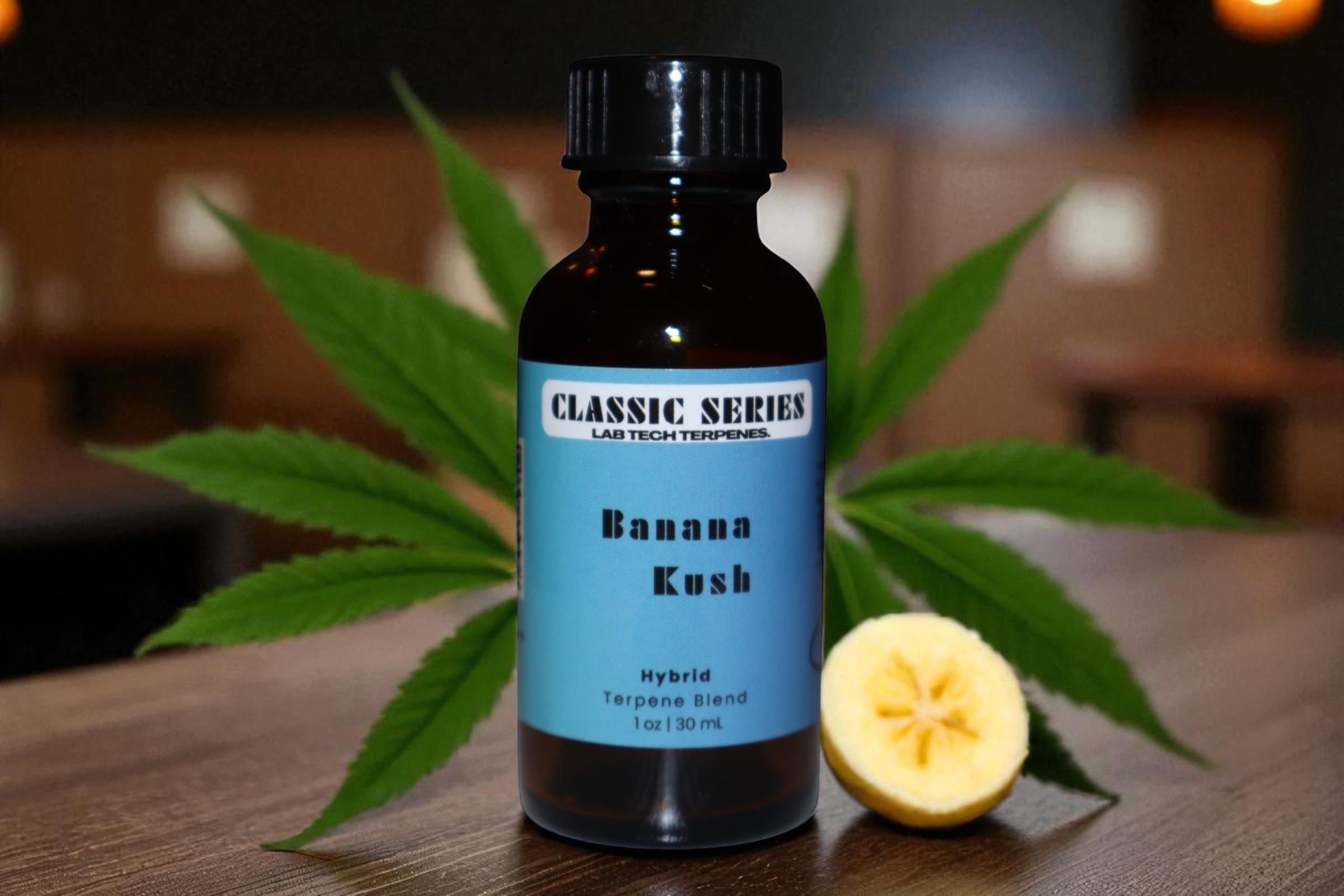 Banana Kush terpene blend for vape packaging