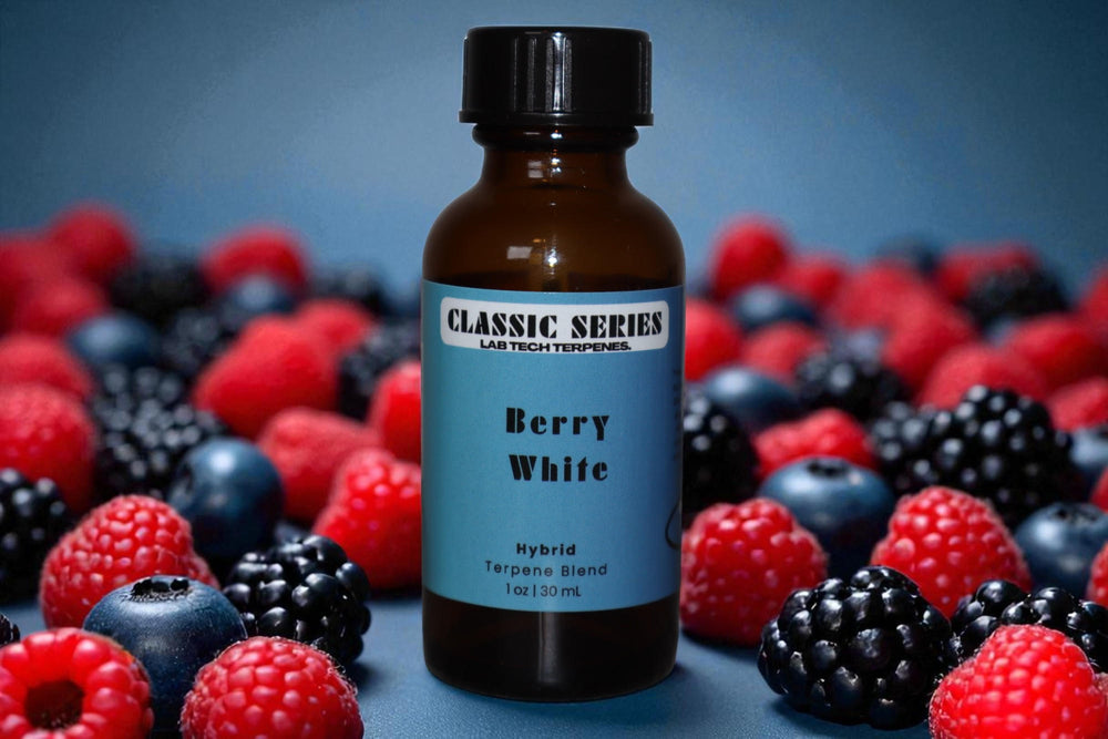 Berry White terpene blend in vape packaging