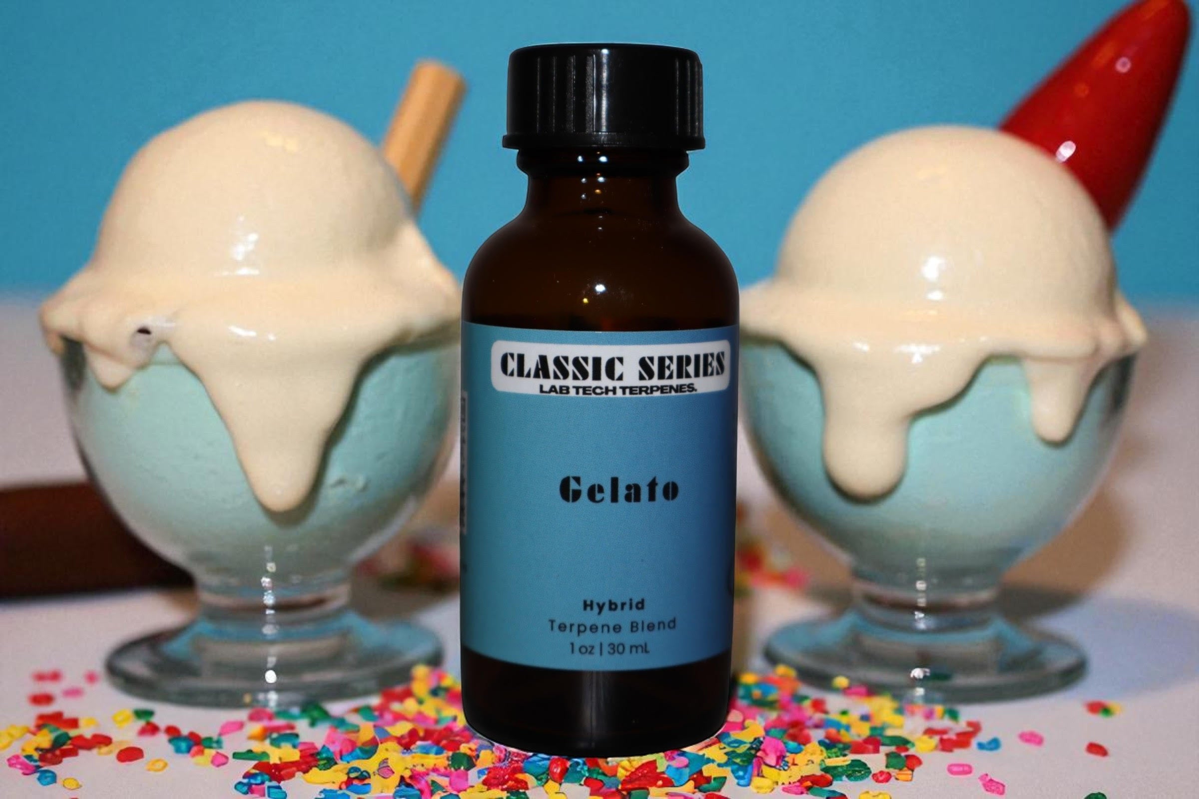 Gelato terpene blend for vape packaging