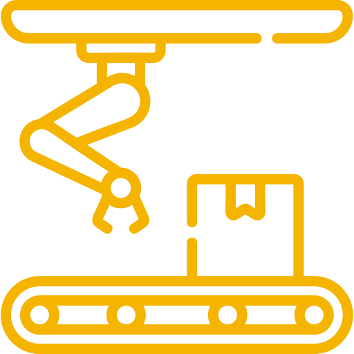 Robotic arm on a conveyor for packaging