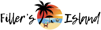 Filler's Island logo with palm tree and beach